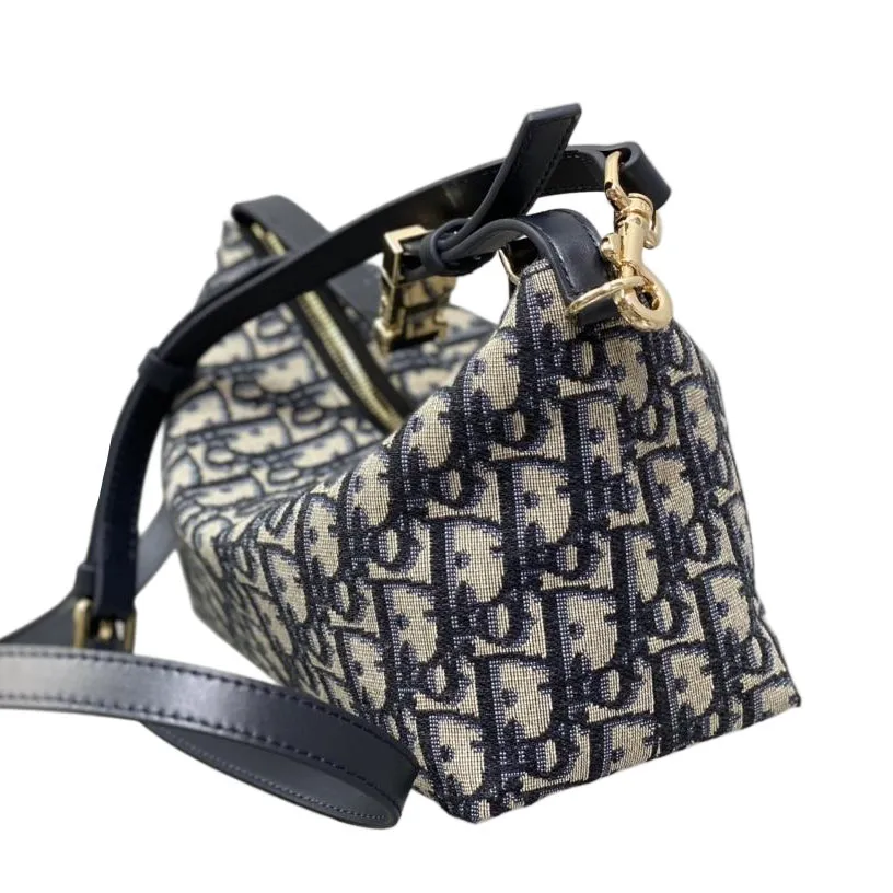 Dior Small D-Journey Bag in Blue Dior Oblique Jacquard Gold Hardware