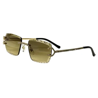 Cartier square frame glasses green/black/tawny/yellow/transparent black/silver color Size 57-18-145