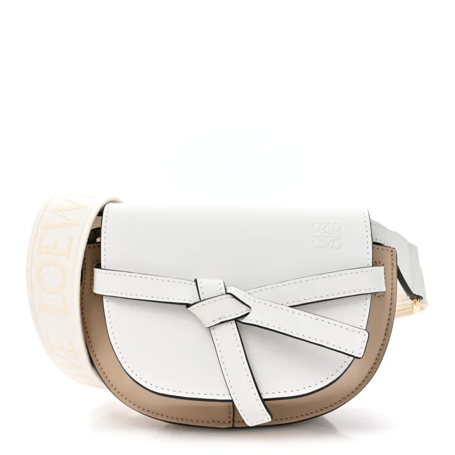 Loewe Gate Dual Bag Mini Soft White Paper Craft Soft Calfskin Leather