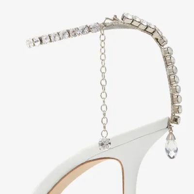JIMMY CHOO Crystal white heels high heels