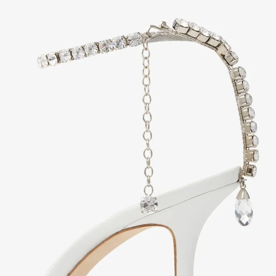 JIMMY CHOO Crystal white heels high heels