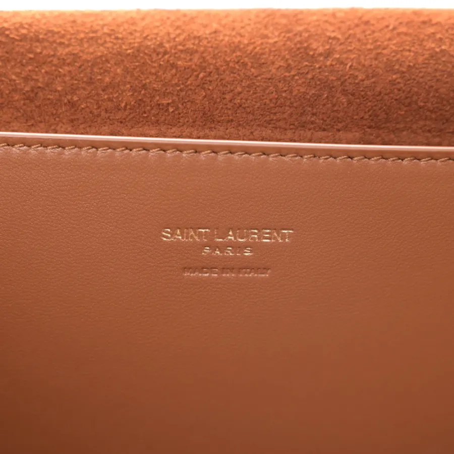 Saint Laurent Medium Kate Satchel Black Reversible Monogram Smooth Calfskin Leather & Suede Aged Gold Hardware