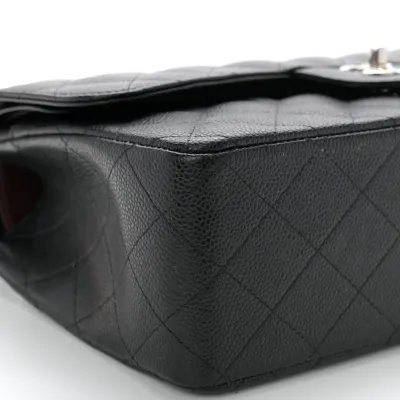 Black Quilted Caviar Designer Handbags