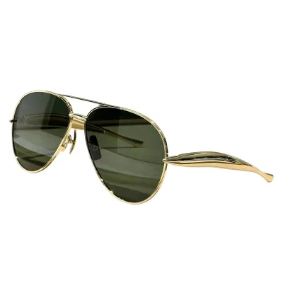 Bottega Veneta Pilot glasses black silver/black gold/silver/green gold/tawny/brown/coffee color Size 64-13-135