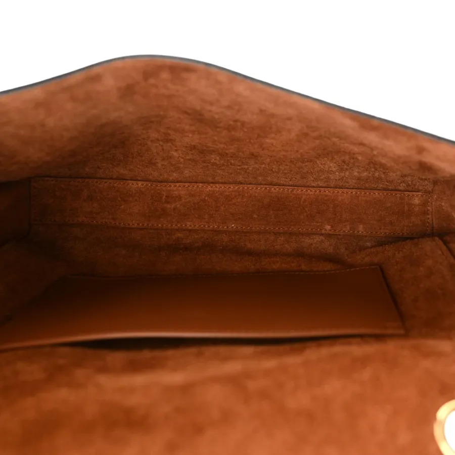 Saint Laurent Medium Kate Satchel Black Reversible Embossed Monogram Calfskin & Crocodile Leather Aged Gold Hardware