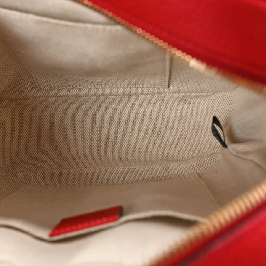 Gucci Small Soho Disco Bag Tabasco Red Pebbled Calfskin Leather