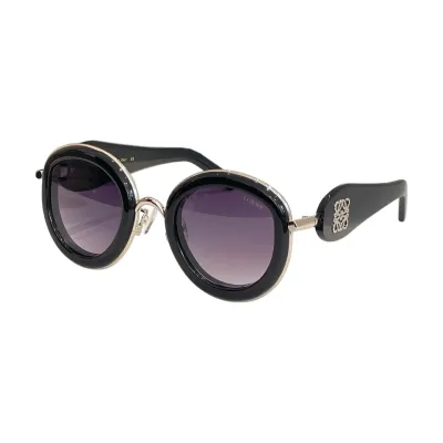 Loewe round frame glasses black red/black white/white/black orange/black/purple silver/purple gold/leopard color Size 49口27-140