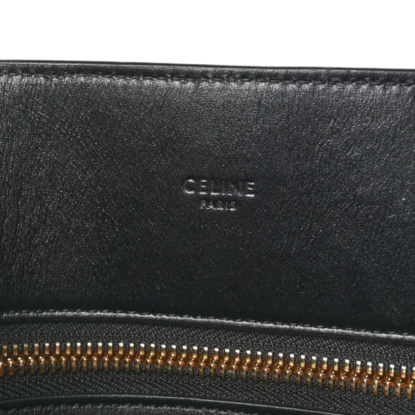 Celine Large Vertical Cabas Black Triomphe Canvas & Calfskin Leather - Image 2