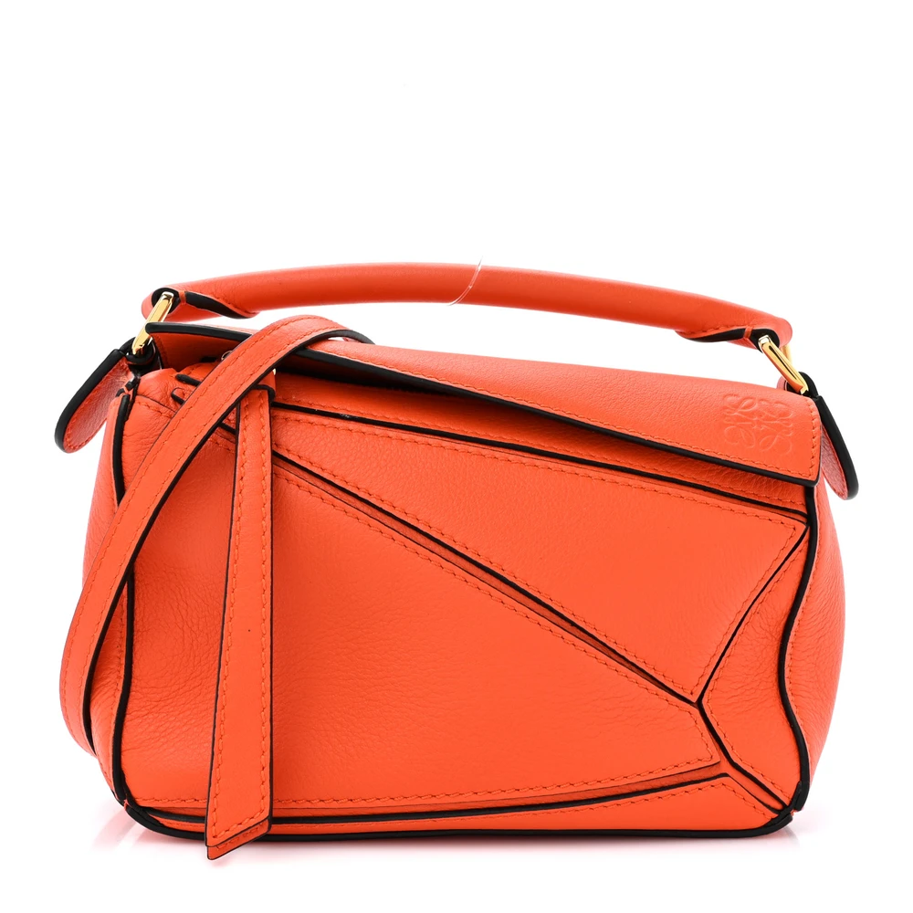 Bolsa Loewe Puzzle Mini em Couro Bezerro Laranja.