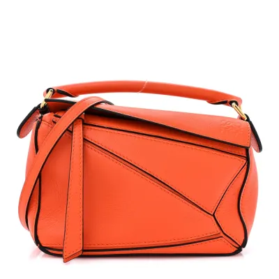 Loewe Puzzle Bag Mini Orange Calfskin Leather