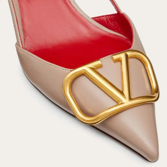 VALENTINO Calf leather strappy heels (4cm high heel)