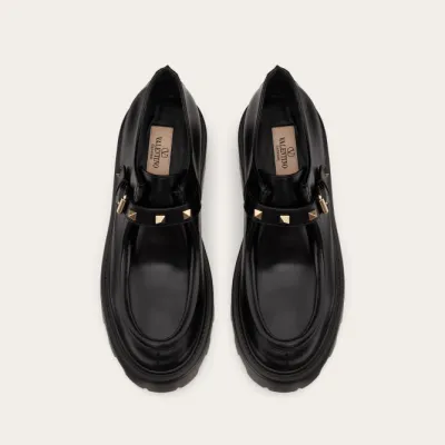VALENTINO Calfskin Mengke shoes (5.5cm high heel) Loafers