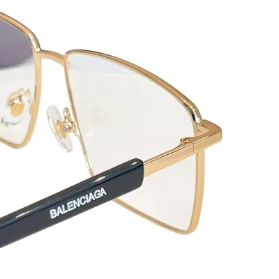 Balenciaga square frame glasses gold black/gold silver/gold leopard color transparent lens Size 59口16-145