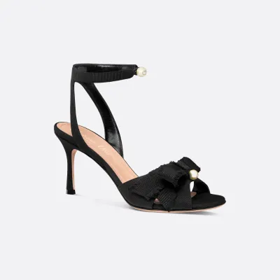 Dior black thin heel high-heeled sandals