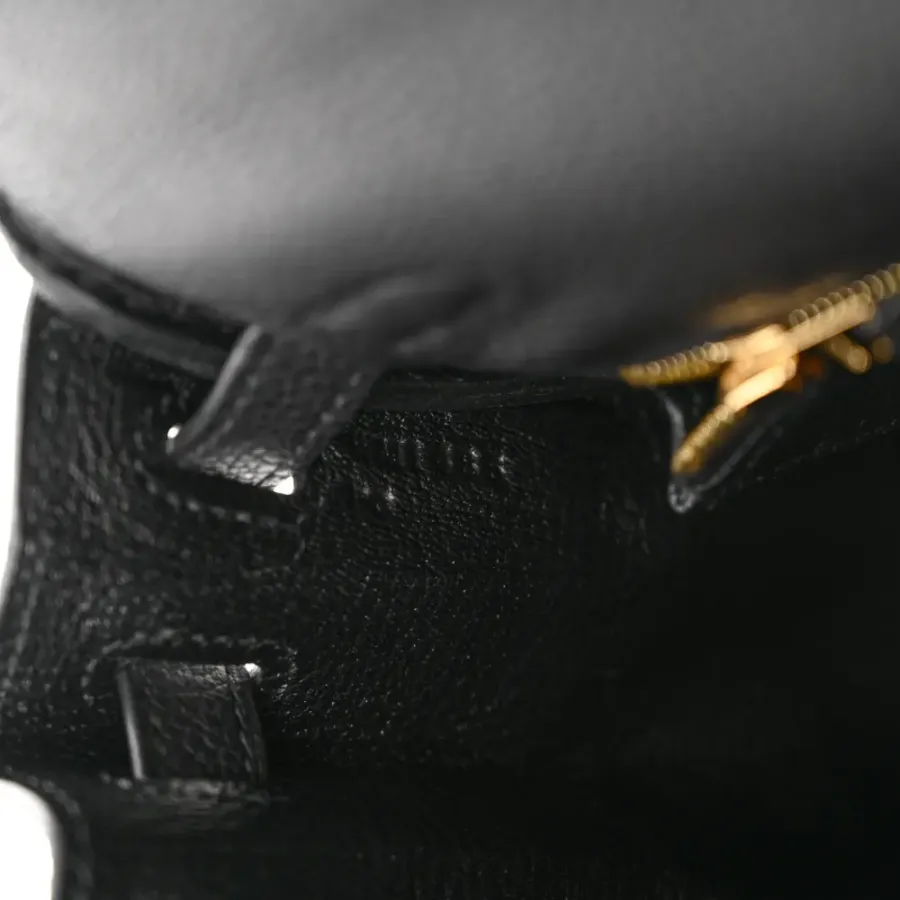 Hermès Kelly Retourne 25 Black Togo Leather Gold Hardware