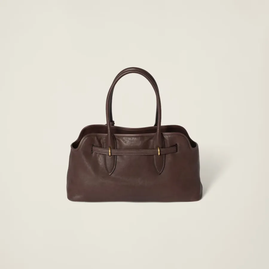 Miu Miu Aventure Nappa Calfskin Leather Brown Top-Handle Bags