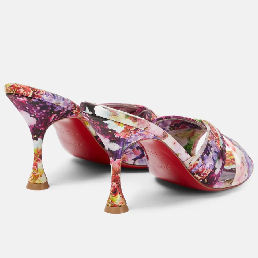 Christian Louboutin Floral silk satin sandals High Heels Slippers
