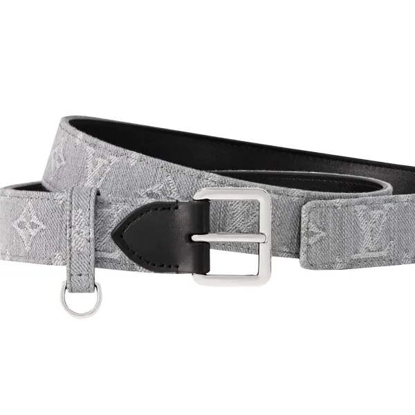 Louis Vuitton Women's D-Ring Raffia Belt In Grey Monogram Canvas With Silver Hardware 30mm - Image 2
