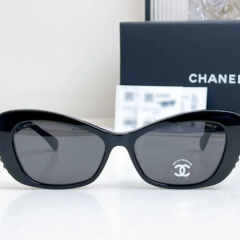 CHANEL glasses all black color size 56口16-140