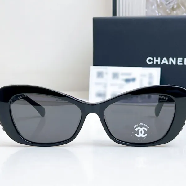 CHANEL glasses all black color size 56口16-140 - Image 2