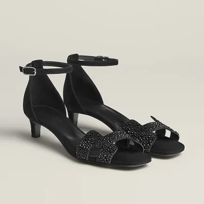 HERMES Joy Black High Heels Sandal