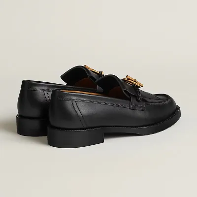 HERMES Impact Black Loafers