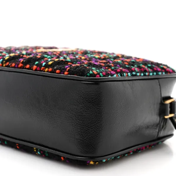 Saint Laurent Medium Lou Camera Bag Black Monogram Tweed & Calfskin Leather Brass Hardware - Image 5