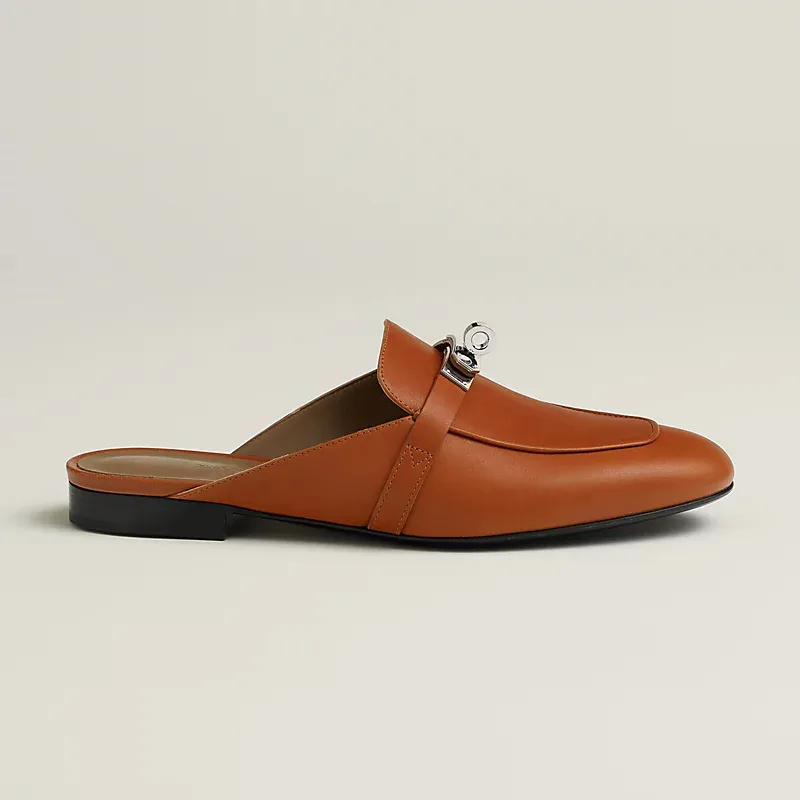 HERMES Oz Mule Brown Slippers
