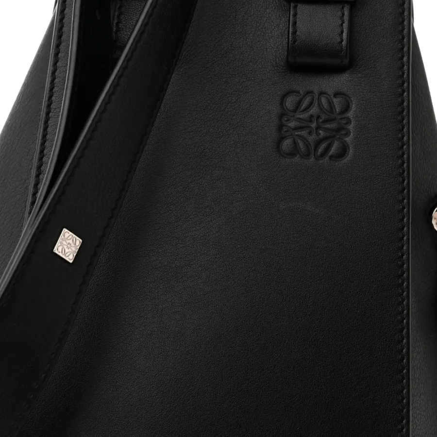 Loewe Hammock Shoulder Bag Small Black Calfskin Leather Silver Hardware