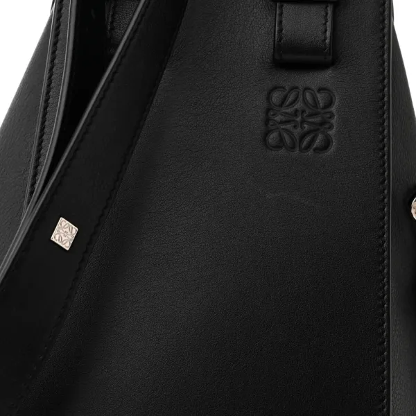 Loewe Hammock Shoulder Bag Small Black Calfskin Leather Silver Hardware - Image 8