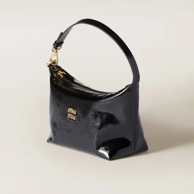Miu Miu Oil-Wax Coated Leather Black﻿ Top-Handle Bags