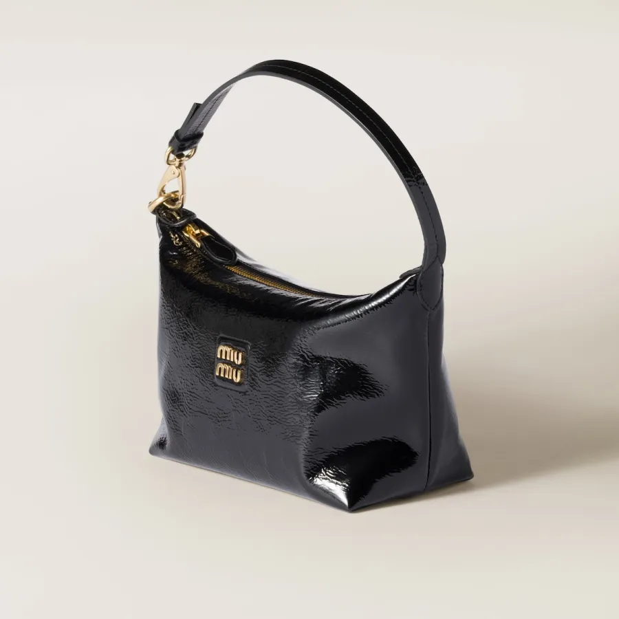 Miu Miu Oil-Wax Coated Leather Black﻿ Top-Handle Bags
