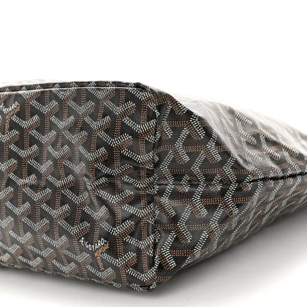 Goyard Saint Louis Tote PM Black/Gold Goyardine Canvas - Image 4