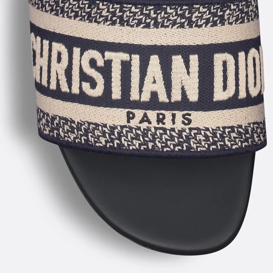 Dior black square head slippers