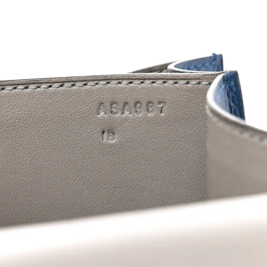 Hermès Constance Verso 24 Bleu Agate / Gris Mouette Epsom Leather Palladium Silver Hardware