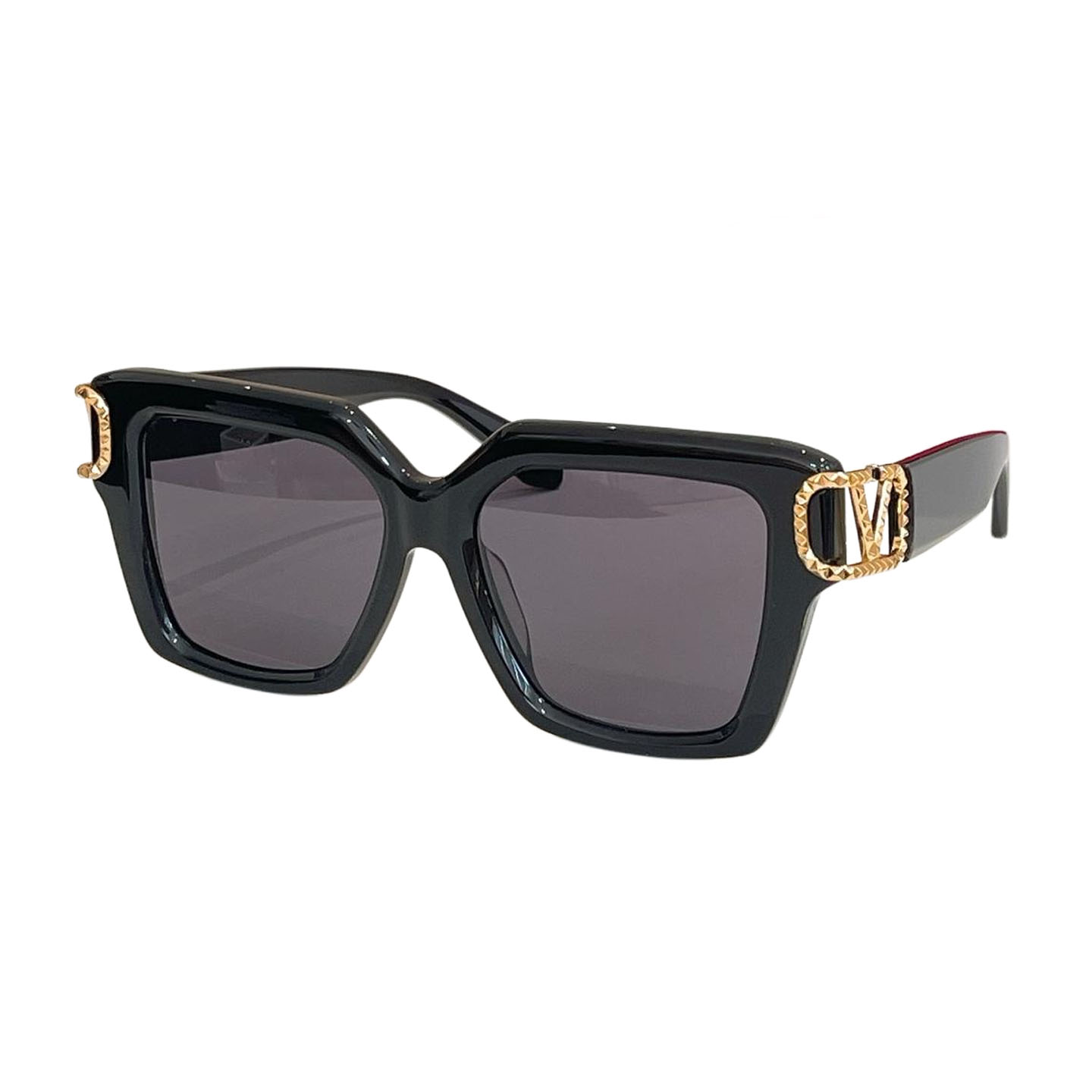 Óculos de armação quadrada Valentino preto dourado/verde/branco/leopardo/fulvo Tamanho 54口18-145