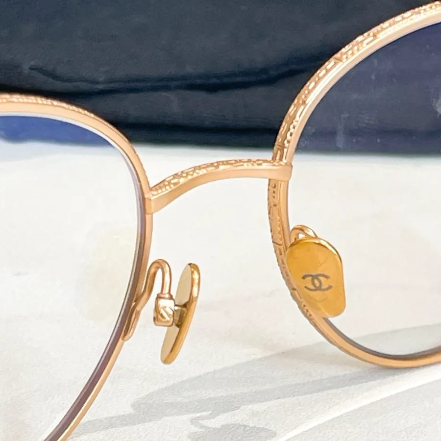 CHANEL round frame glasses light gold color SIZE50口19-140