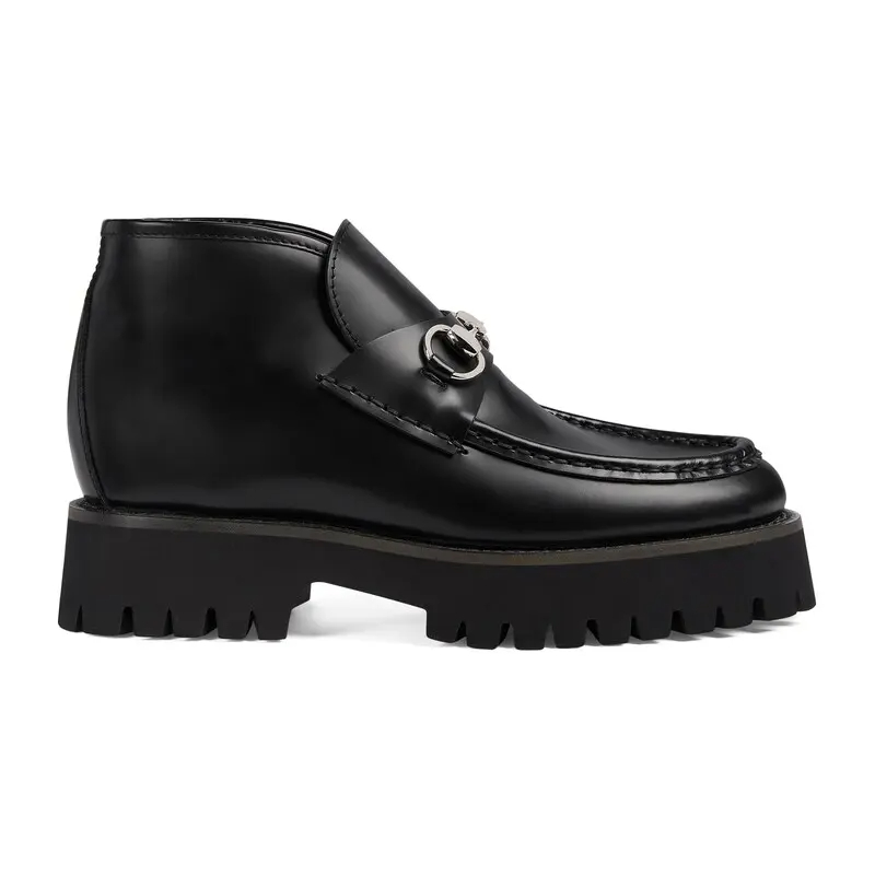 Gucci botas de tornozelo com colar de cavalo preto