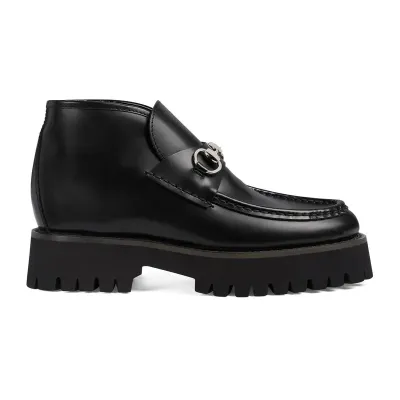 Gucci black horse collar ankle boots