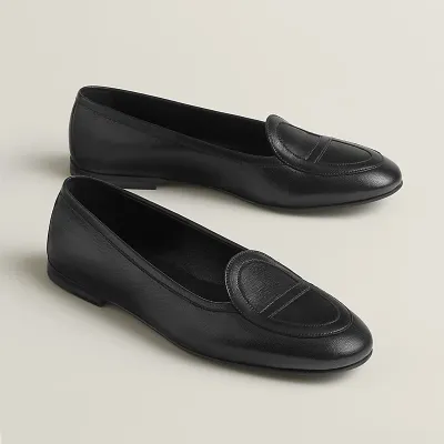 HERMES Julia Black Loafers