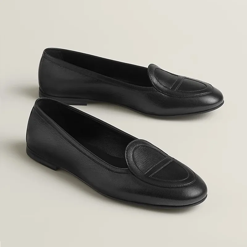 HERMES Julia Black Loafers