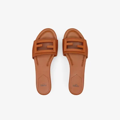FENDI Brown leather sandals slippers