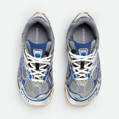 Bottega Veneta Orbit Sneakers In Silver/Blue Technical Fabric And Mesh Lace-Up Sneaker