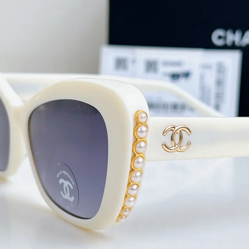 CHANEL glasses white gold color size 56口16-140