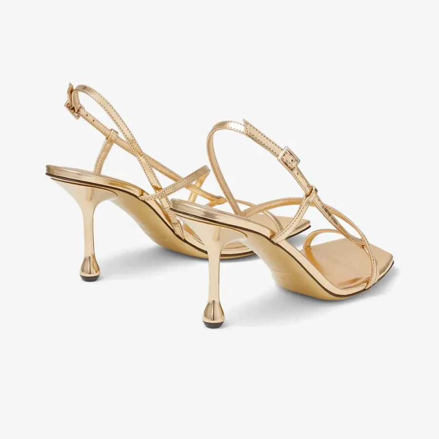 JIMMY CHOO Metallic texture leather high sandals