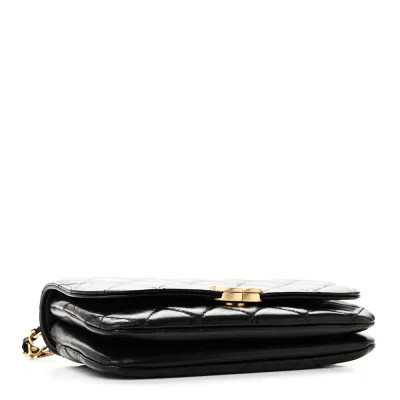 Chanel Flap Phone Holder - Small Black Quilted Lambskin