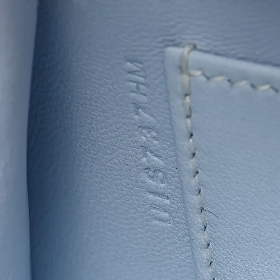 Hermès Mini Kelly Sellier 20 Bleu Brume Chèvre Mysore Leather Permabrass Hardware