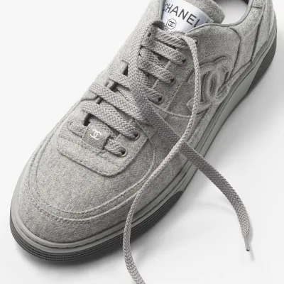 Light grey wool with mixed fibre Chanel Sneakers
