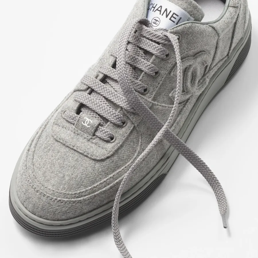 Light grey wool with mixed fibre Chanel Sneakers