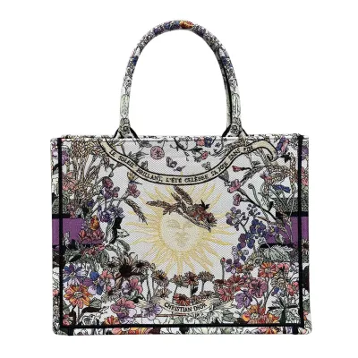 Dior Medium Dior Book Tote Ecru Multicolor Dior 4 Saisons Ete Soleil Embroidery